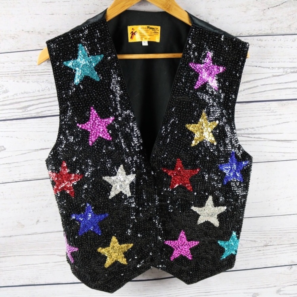 Vintage Sequin Star Vest